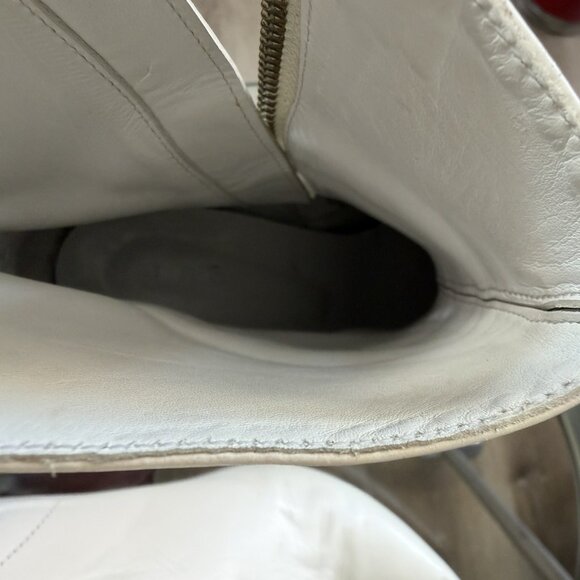 IRO Paris cream/white leather ankle boots Sz 37 US 6.5 - Picture 12 of 13